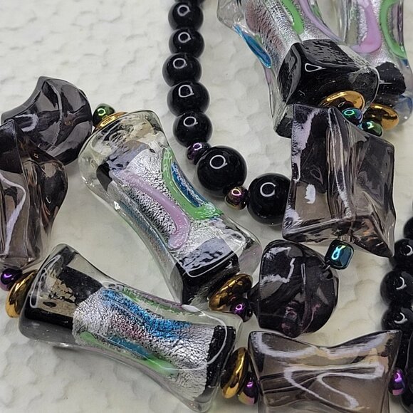 BLACK Bead Necklace Casual Boho Summer Fashion Trendy Necklace - Picture 4 of 6